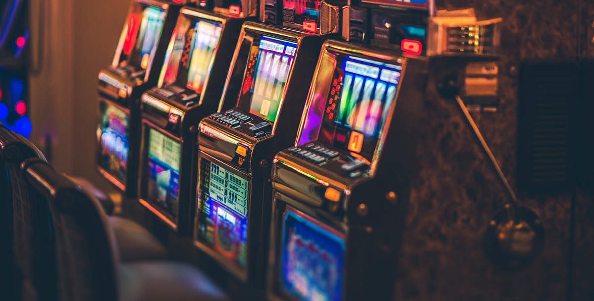 Slot machines inside Paris Las Vegas hotel and casino, Las Vegas, Nevada,  USA